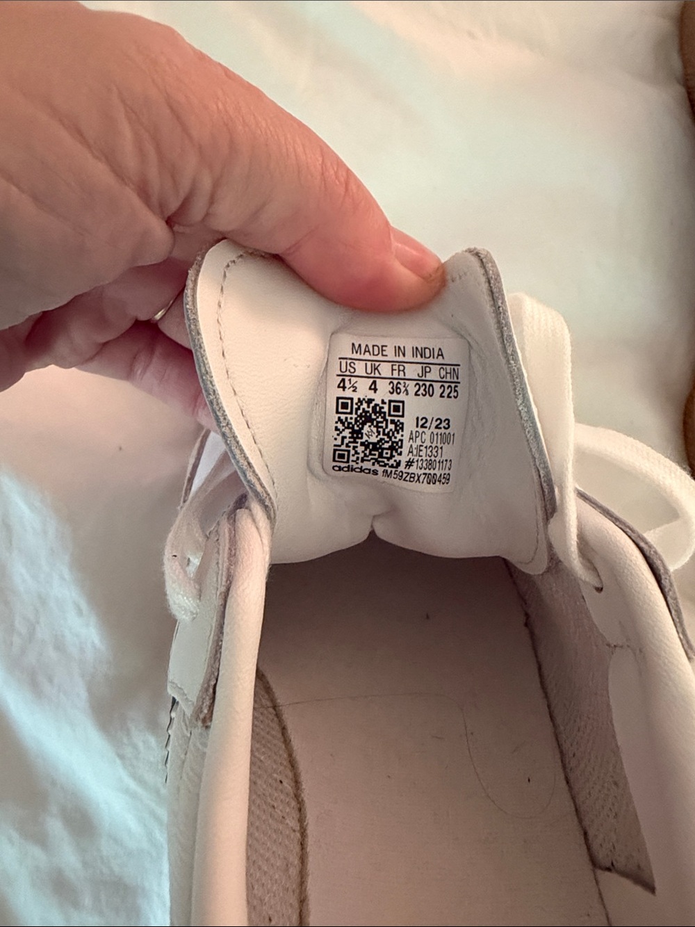adidas White Sneakers with Green Stripes and Beige Suede Accents - Picture 2 of 5